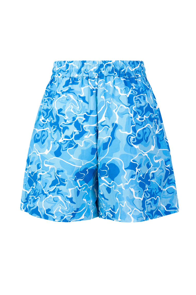 High-rise shorts in Pool Water Print