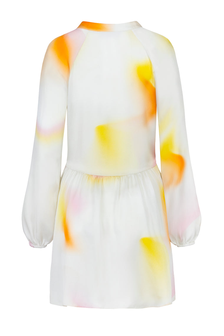 Mini Silk Dress in Aura Light print