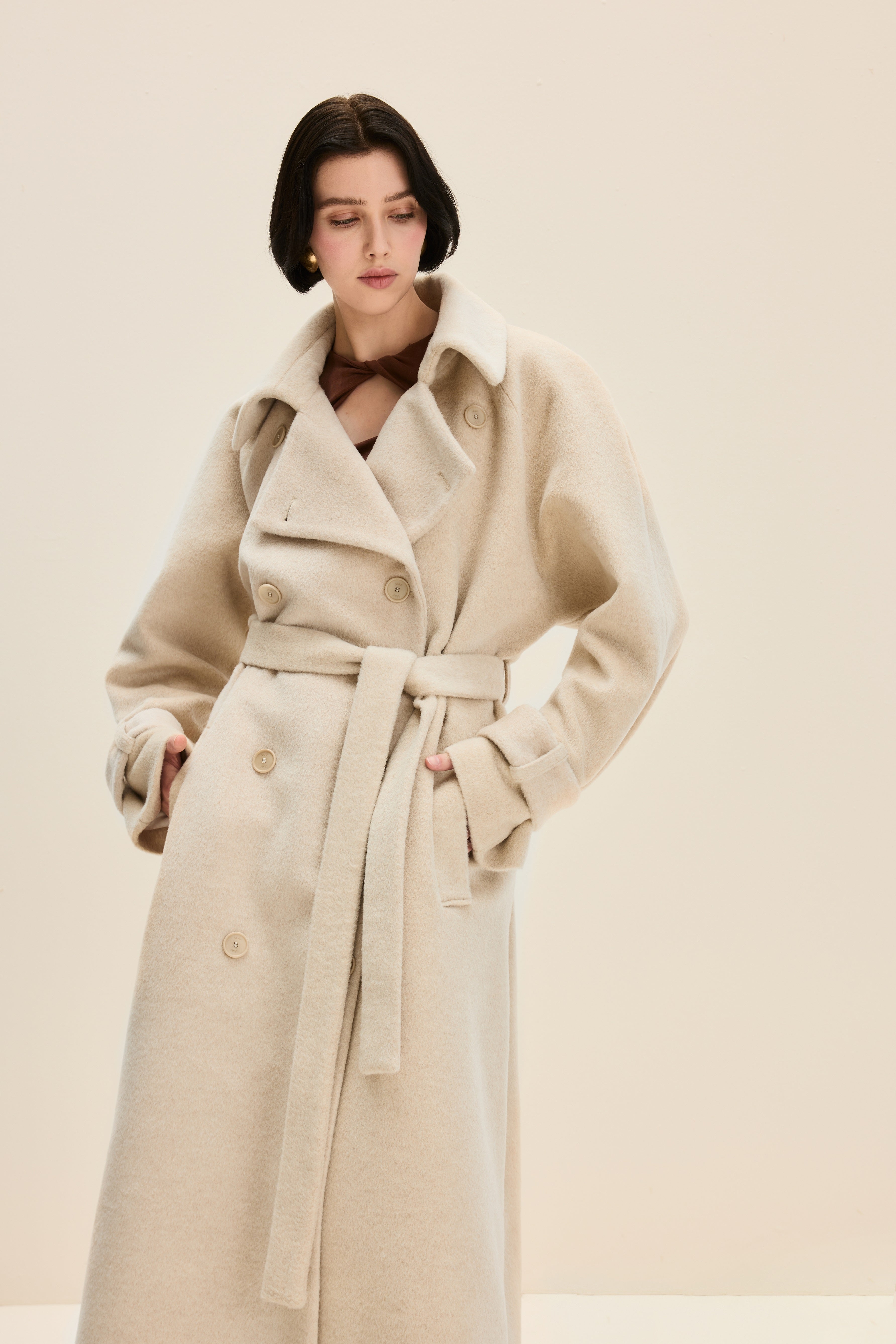 Oversized coat in Champagne Beige – JAAF EUR