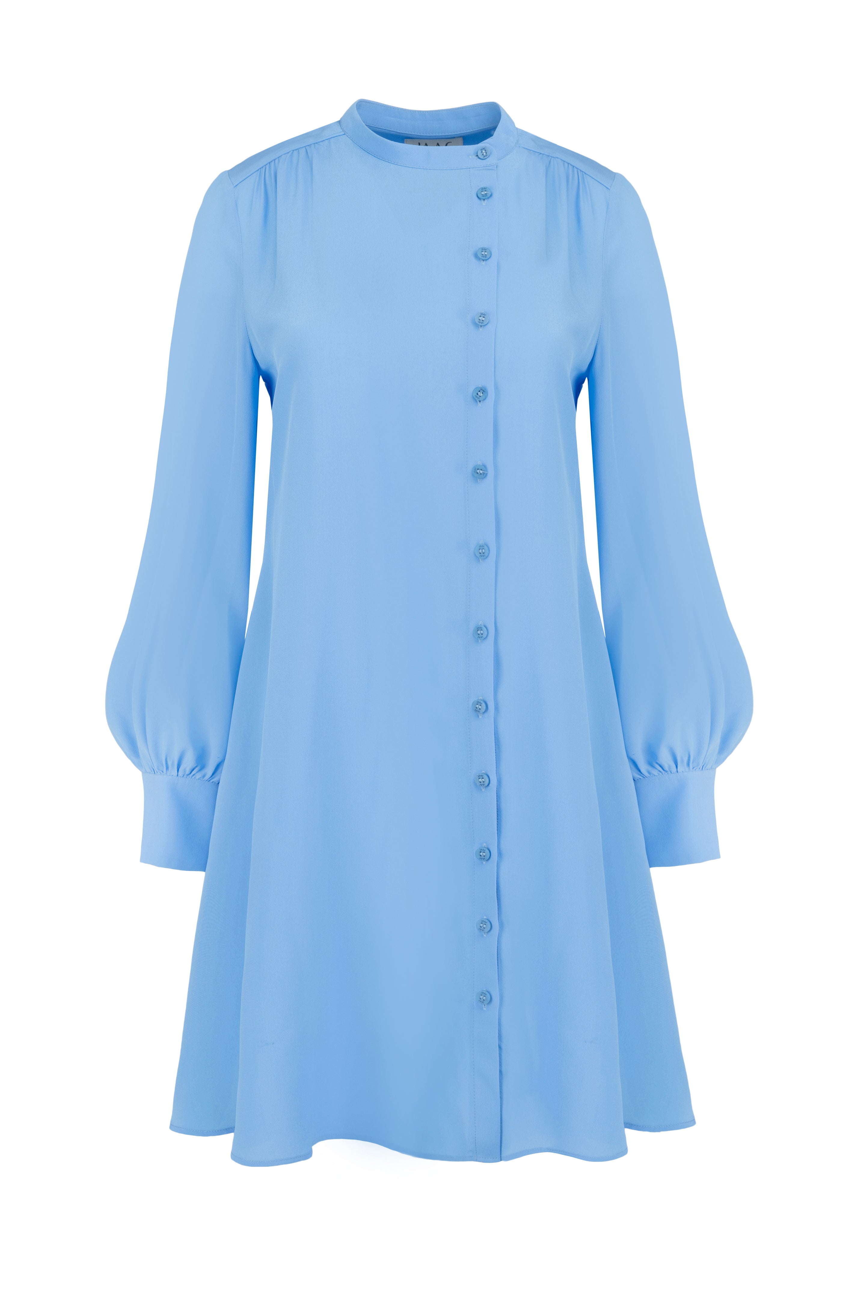 Asymmetric silk dress in Sky Blue – JAAF