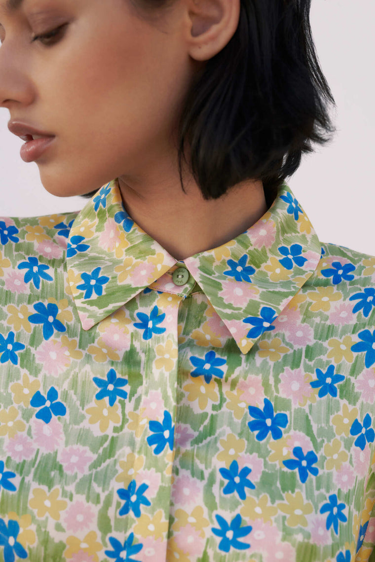 Relaxed shirt in Meadow print