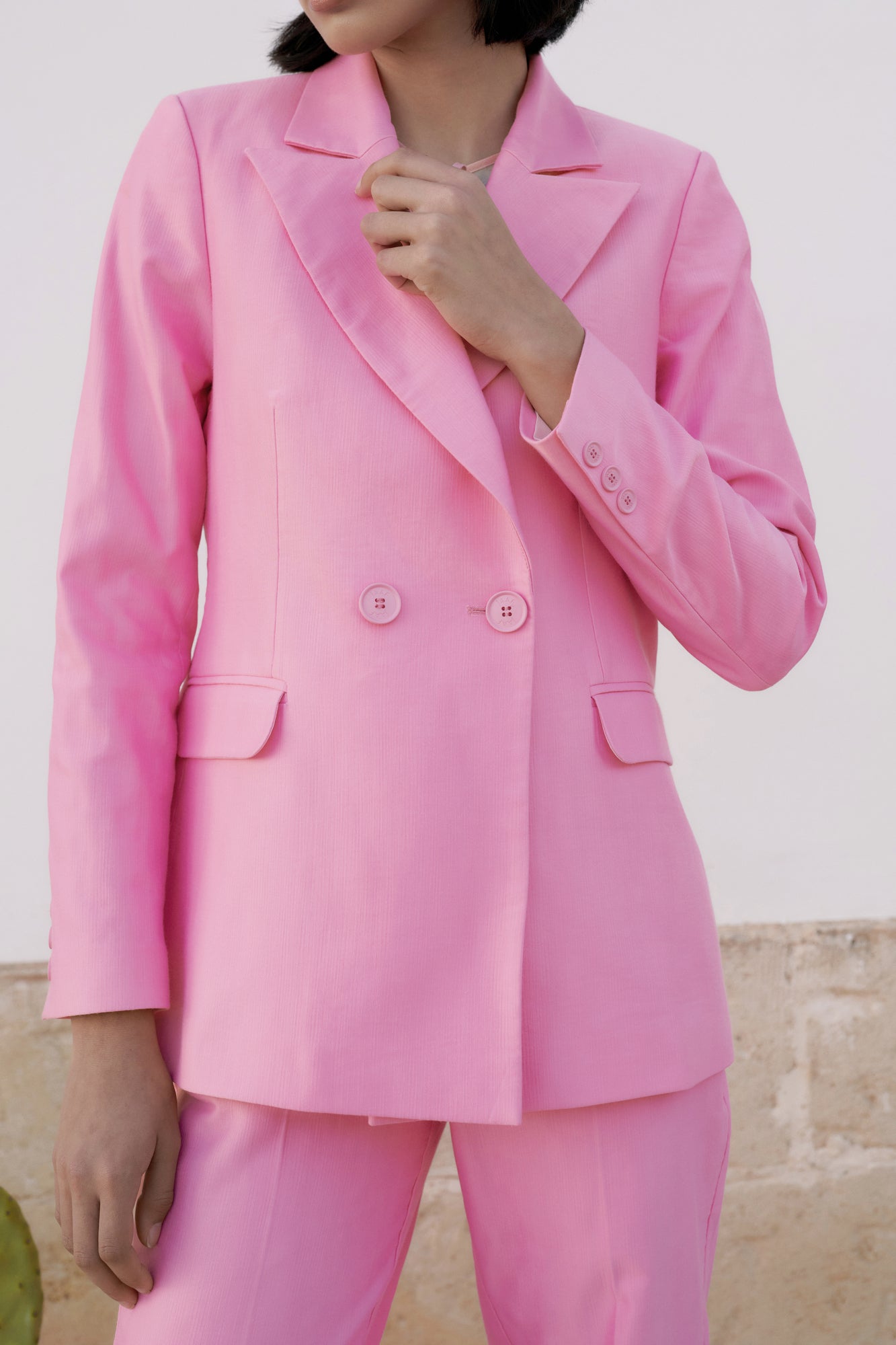 Zara pink double top breasted blazer