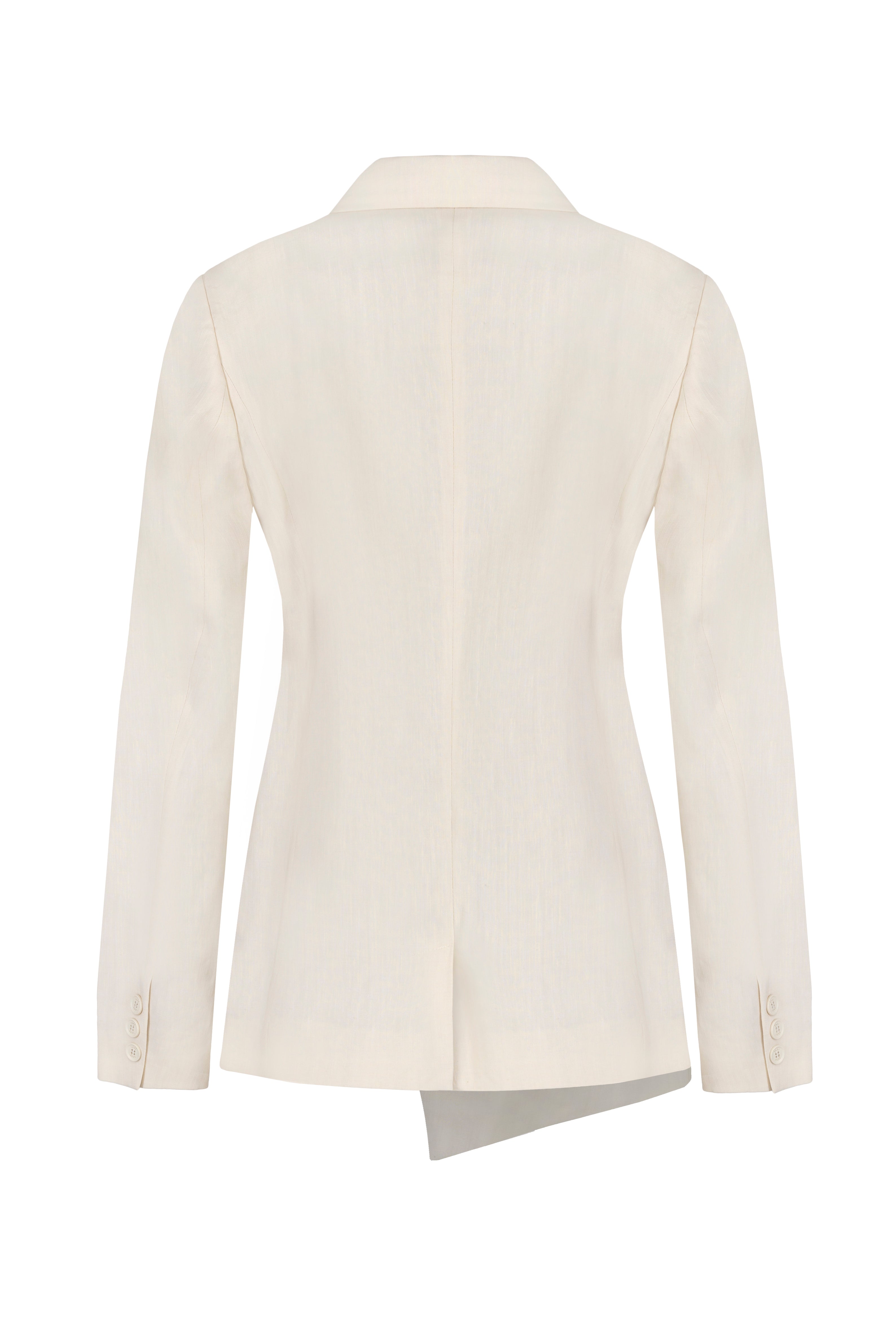 Tailored asymmetric blazer in Sandy Beige – JAAF EUR