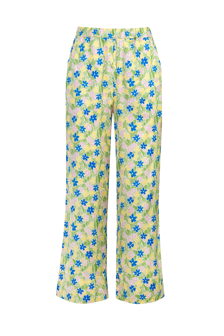 Straight-leg Pants in Meadow print